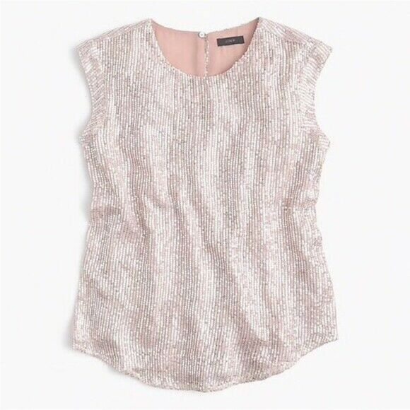 NWT J. CREW E5010 Sequin Holiday Party Top Medium - Picture 1 of 11